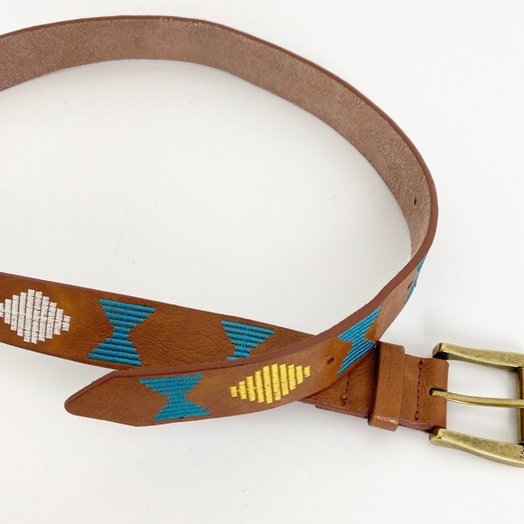 Jessica Simpson Leather Embroidered Boho Belt - Picture 4 of 8